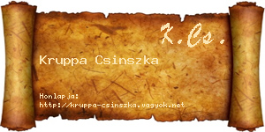 Kruppa Csinszka névjegykártya